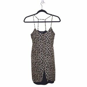 Topshop Animal Print Spaghetti Strap Tunic Dress